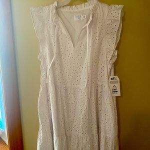 White eyelet Time and Tru dress Medium NWT NEW
